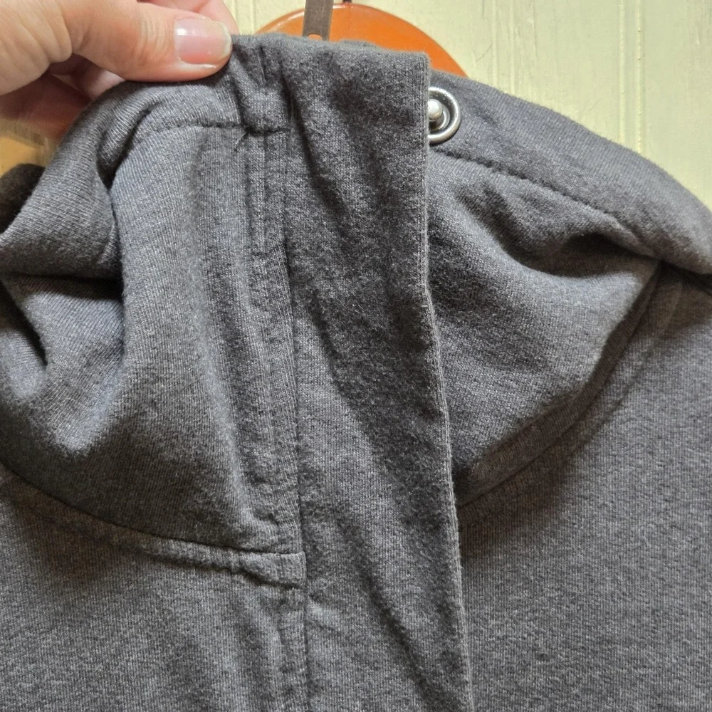 Banana Republic Sweatshirt Mens Large Gray Full Zip Fleece‎ High Neck Logo